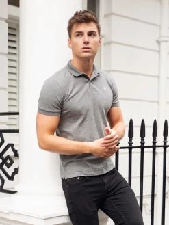 Burton Marl Polo Shirt - Grey 12 Burton Marl Polo Shirt - Grey -Trend Wear Sales 2641MarlDarkGrey 01D