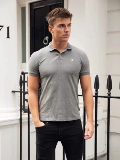 Burton Marl Polo Shirt - Grey 13 Burton Marl Polo Shirt - Grey -Trend Wear Sales 2641MarlDarkGrey 03D