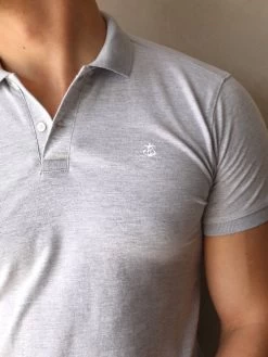 Burton Marl Polo Shirt - Marl Grey -Trend Wear Sales 2641midgrey 01D