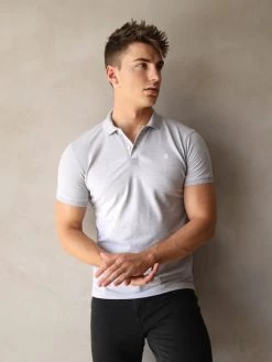 Burton Marl Polo Shirt - Marl Grey -Trend Wear Sales 2641midgrey 02D