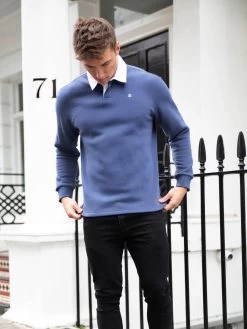 Hudson Polo Sweatshirt - Navy 11 Hudson Polo Sweatshirt - Navy -Trend Wear Sales 2642Navy 05D