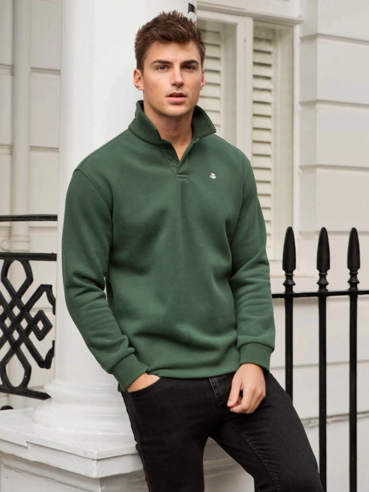Otley Collared Jumper - Green 3 Otley Collared Jumper - Green
