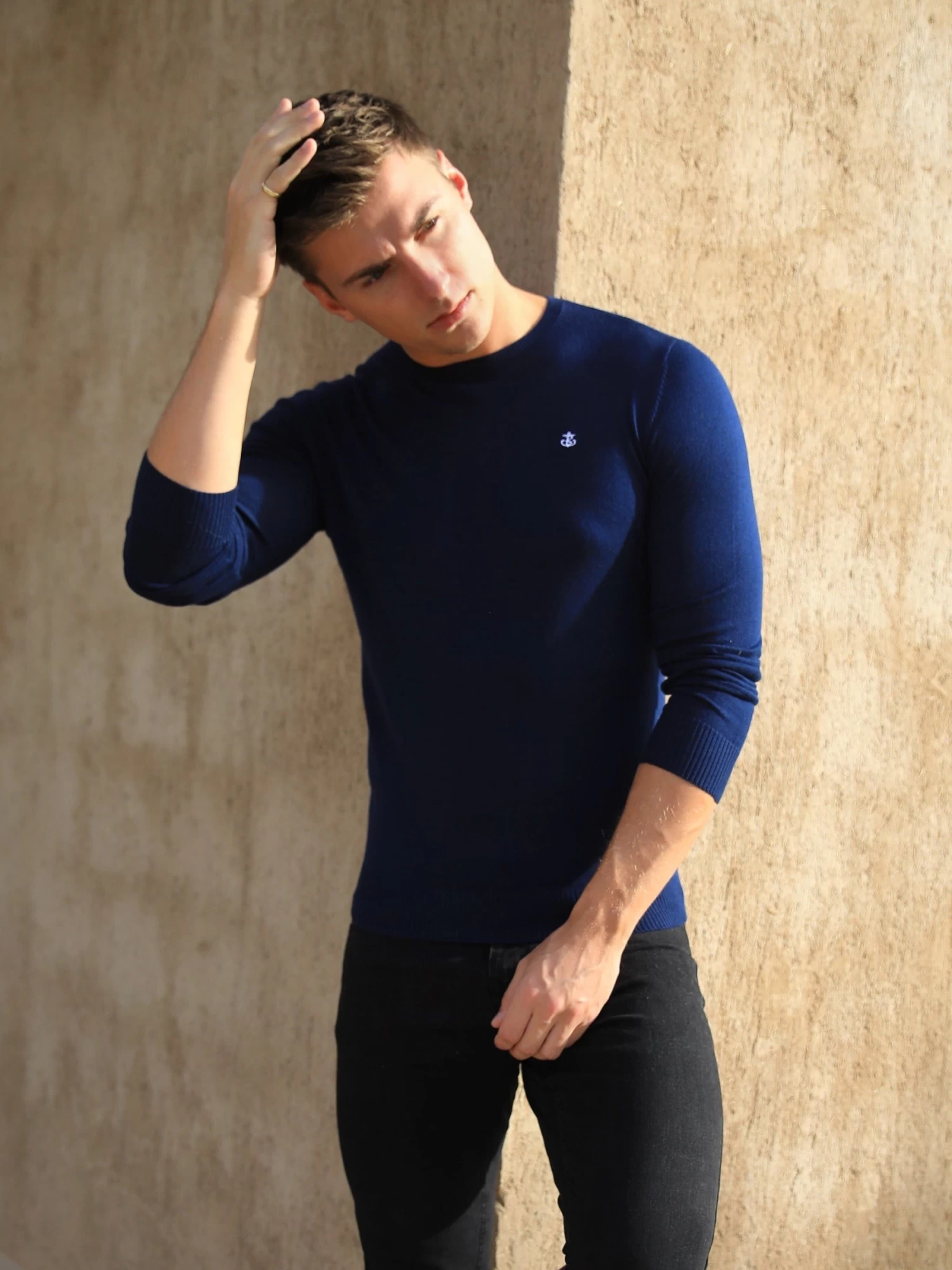 Sudbury Knitted Jumper - Navy 8 Sudbury Knitted Jumper - Navy - Image 6