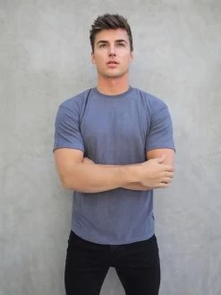 Soft Textured T-Shirt - Slate Grey 12 Soft Textured T-Shirt - Slate Grey -Trend Wear Sales 2713Grey 01D