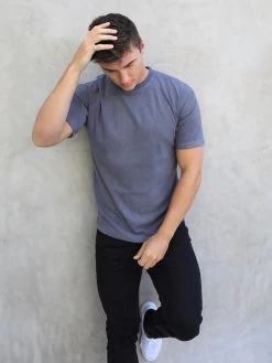 Soft Textured T-Shirt - Slate Grey 11 Soft Textured T-Shirt - Slate Grey -Trend Wear Sales 2713Grey 03D