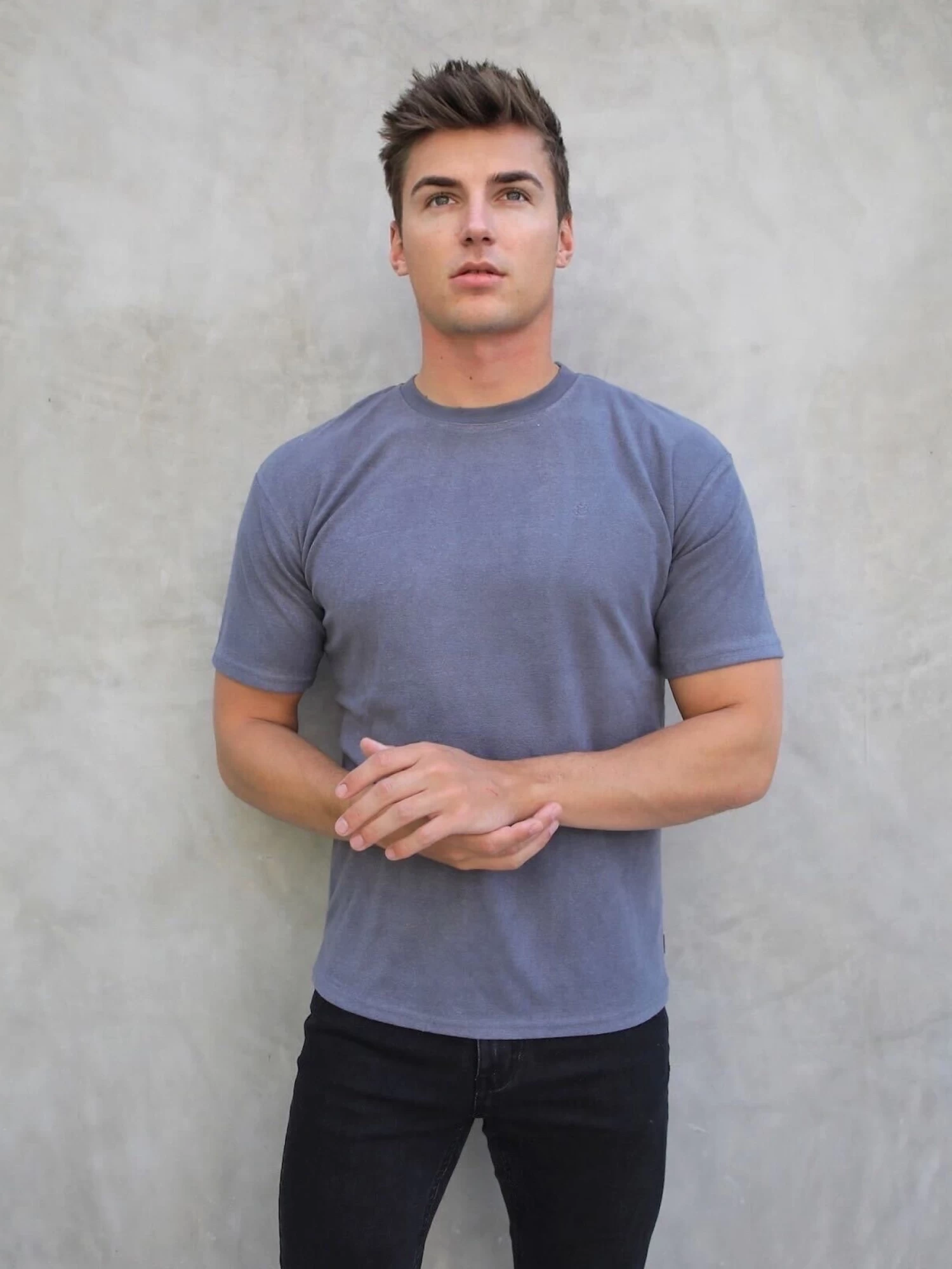 Soft Textured T-Shirt - Slate Grey 3 Soft Textured T-Shirt - Slate Grey