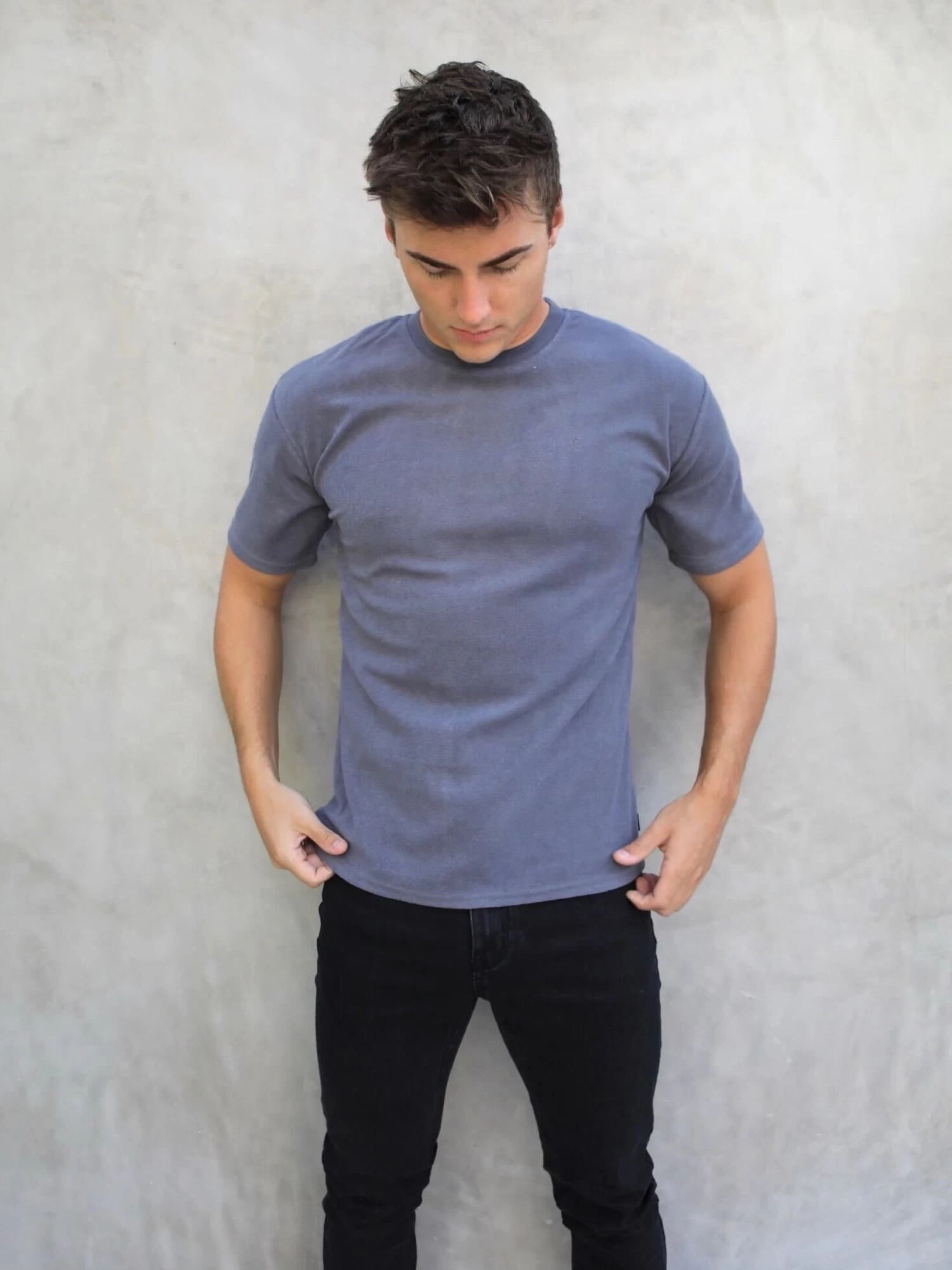Soft Textured T-Shirt - Slate Grey 8 Soft Textured T-Shirt - Slate Grey - Image 6