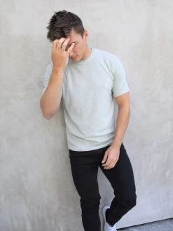 Soft Textured T-Shirt - Light Sage 13 Soft Textured T-Shirt - Light Sage -Trend Wear Sales 2713SageGreen 02D