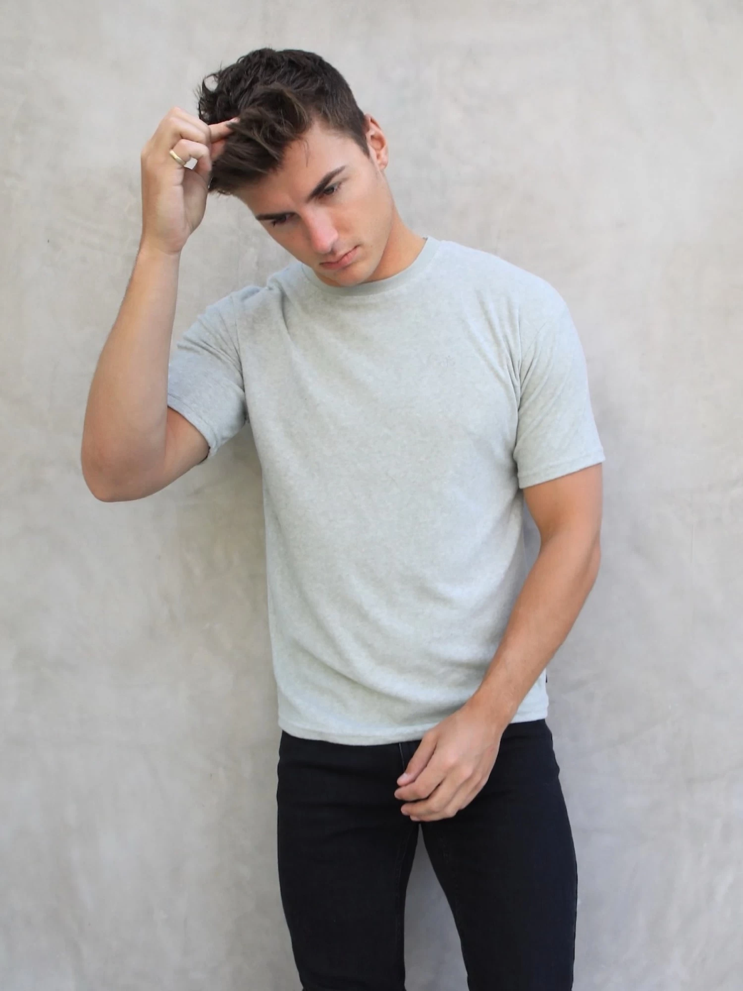 Soft Textured T-Shirt - Light Sage 7 Soft Textured T-Shirt - Light Sage - Image 5