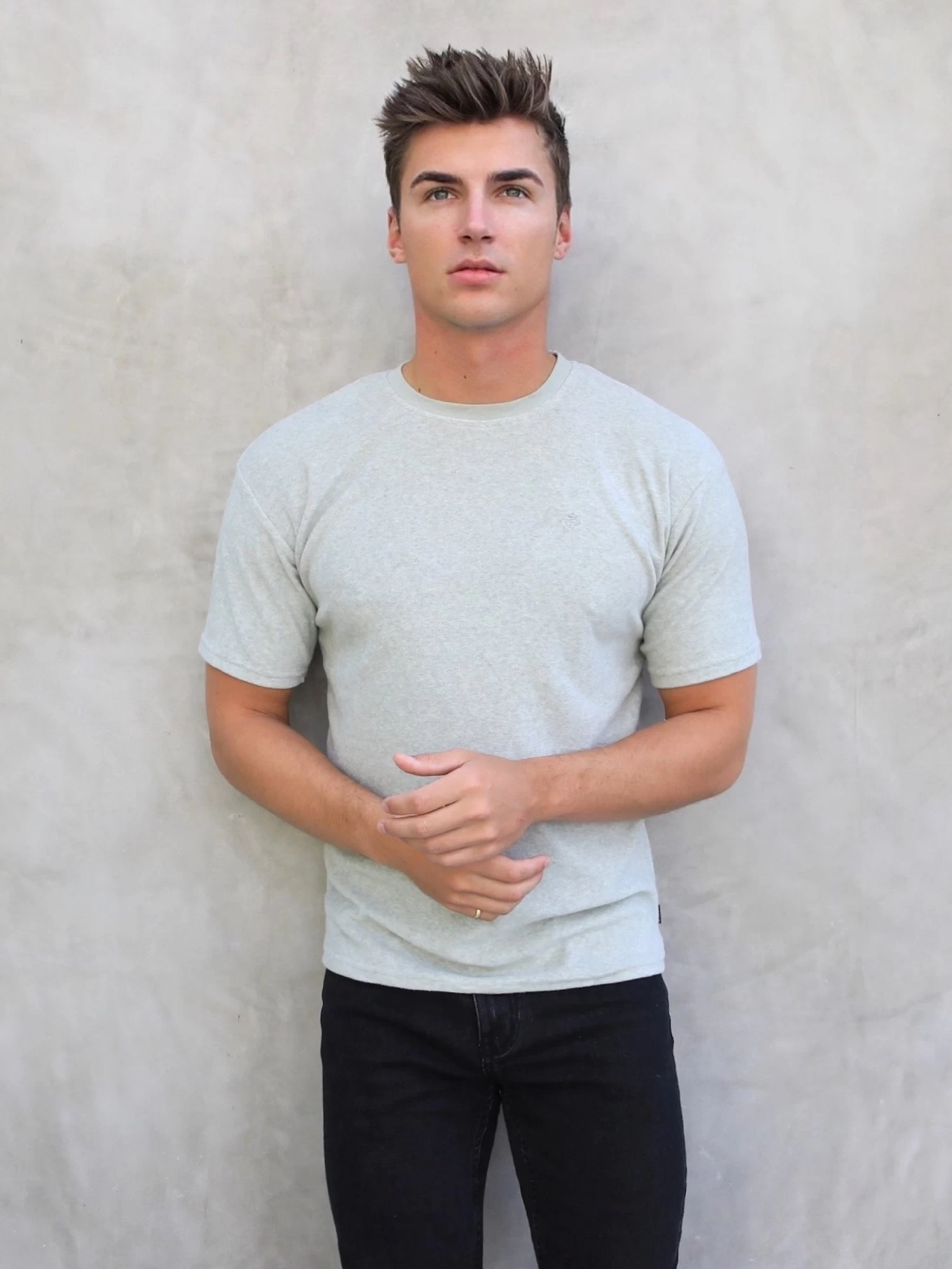 Soft Textured T-Shirt - Light Sage 3 Soft Textured T-Shirt - Light Sage