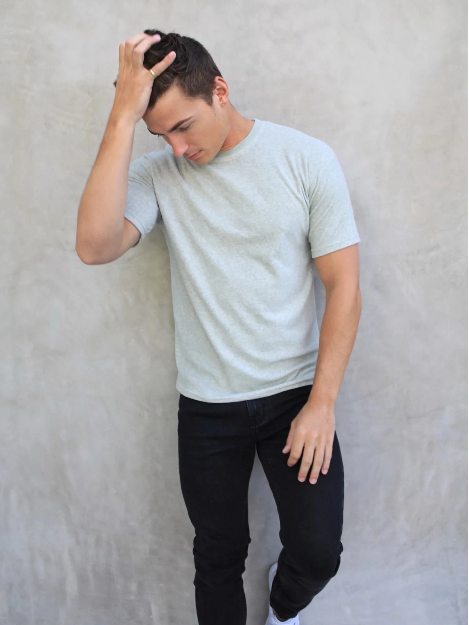 Soft Textured T-Shirt - Light Sage 4 Soft Textured T-Shirt - Light Sage - Image 2