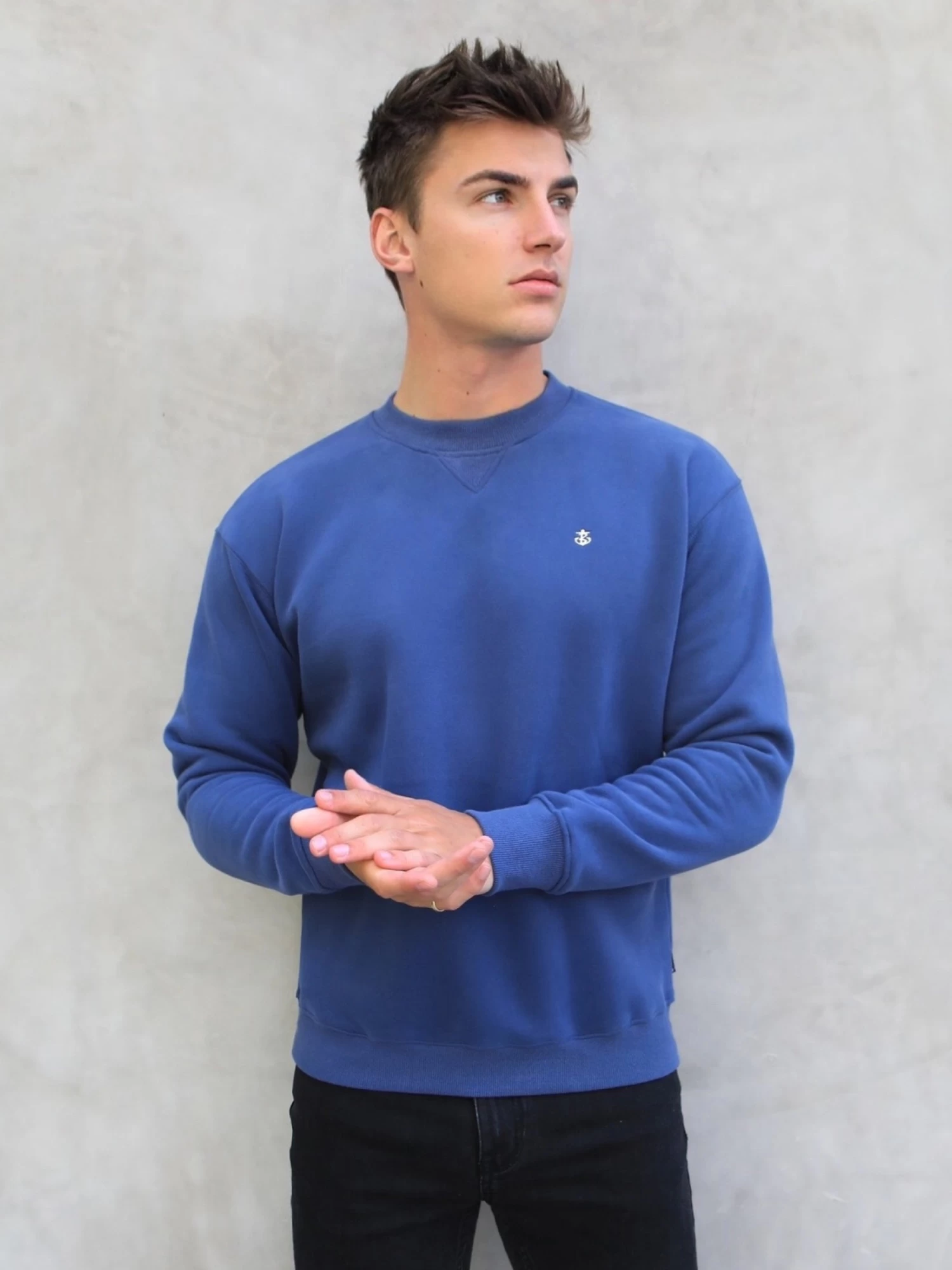 Preston Relaxed Jumper - Navy 8 Preston Relaxed Jumper - Navy - Image 6