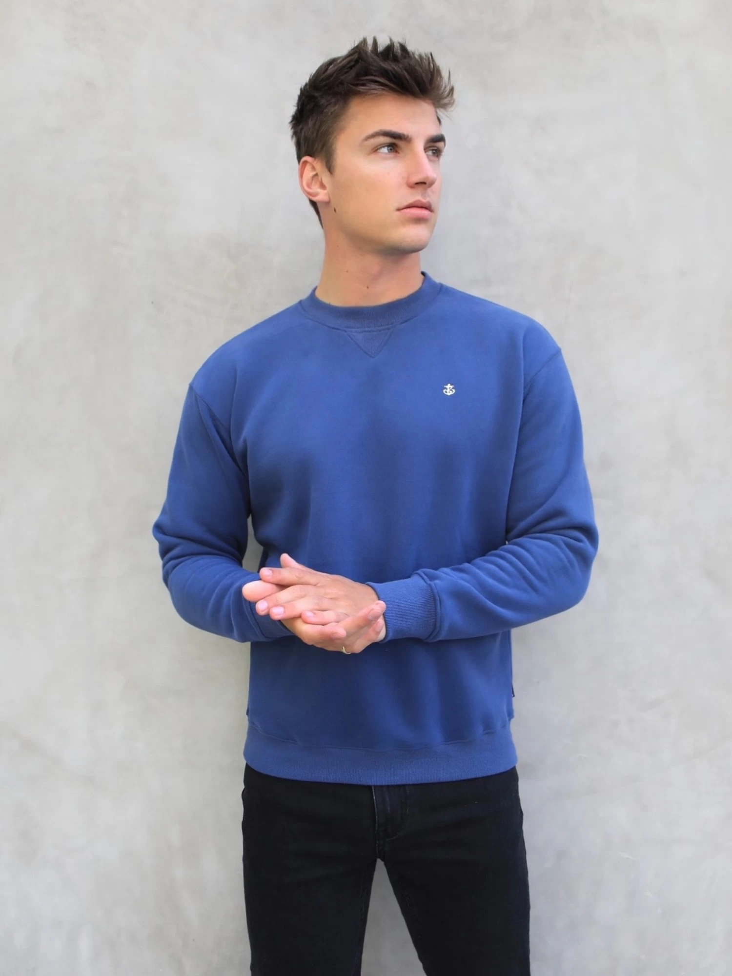 Preston Relaxed Jumper - Navy 3 Preston Relaxed Jumper - Navy