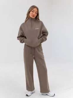 Everyday 1/4 Zip Jumper - Brown -Trend Wear Sales 2760 ZIP BROWN 06D