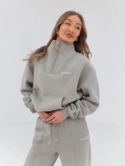 Everyday 1/4 Zip Jumper - Grey -Trend Wear Sales 2760 ZIP GREY 04D