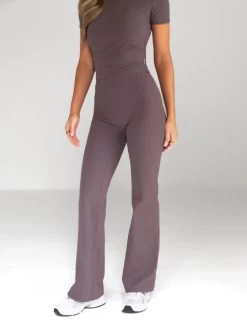 Alessia Flared Trousers - Mocha -Trend Wear Sales 2761 2Brown 02D