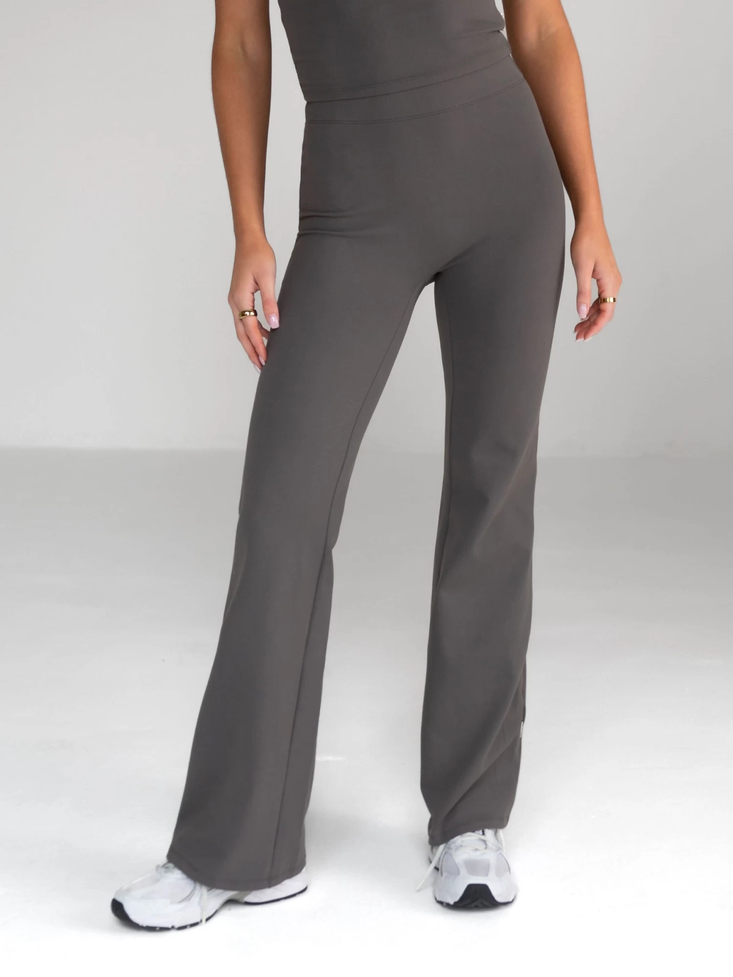 Alessia Flared Trousers - Charcoal 3 Alessia Flared Trousers - Charcoal