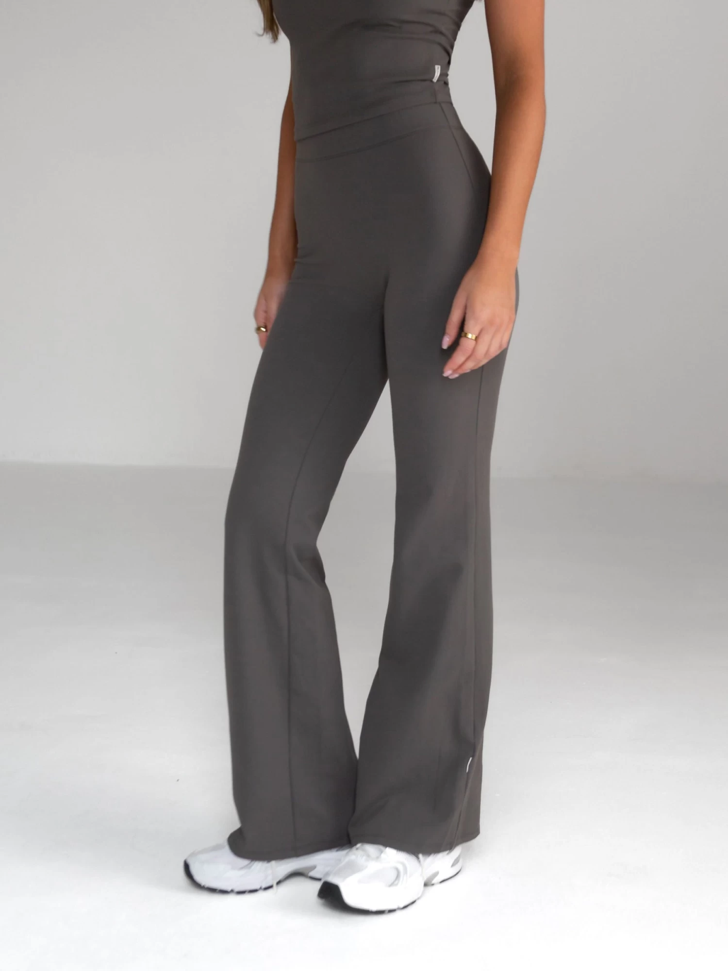 Alessia Flared Trousers - Charcoal 4 Alessia Flared Trousers - Charcoal - Image 2