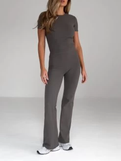Alessia Flared Trousers - Charcoal 11 Alessia Flared Trousers - Charcoal -Trend Wear Sales 2761 2Charcoal 07D