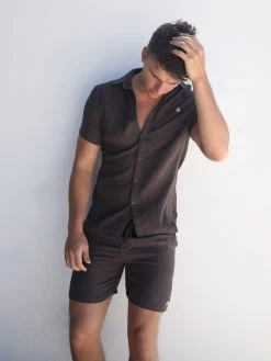 Siena Shirt - Dark Brown 13 Siena Shirt - Dark Brown -Trend Wear Sales 2781Charcoal 04D