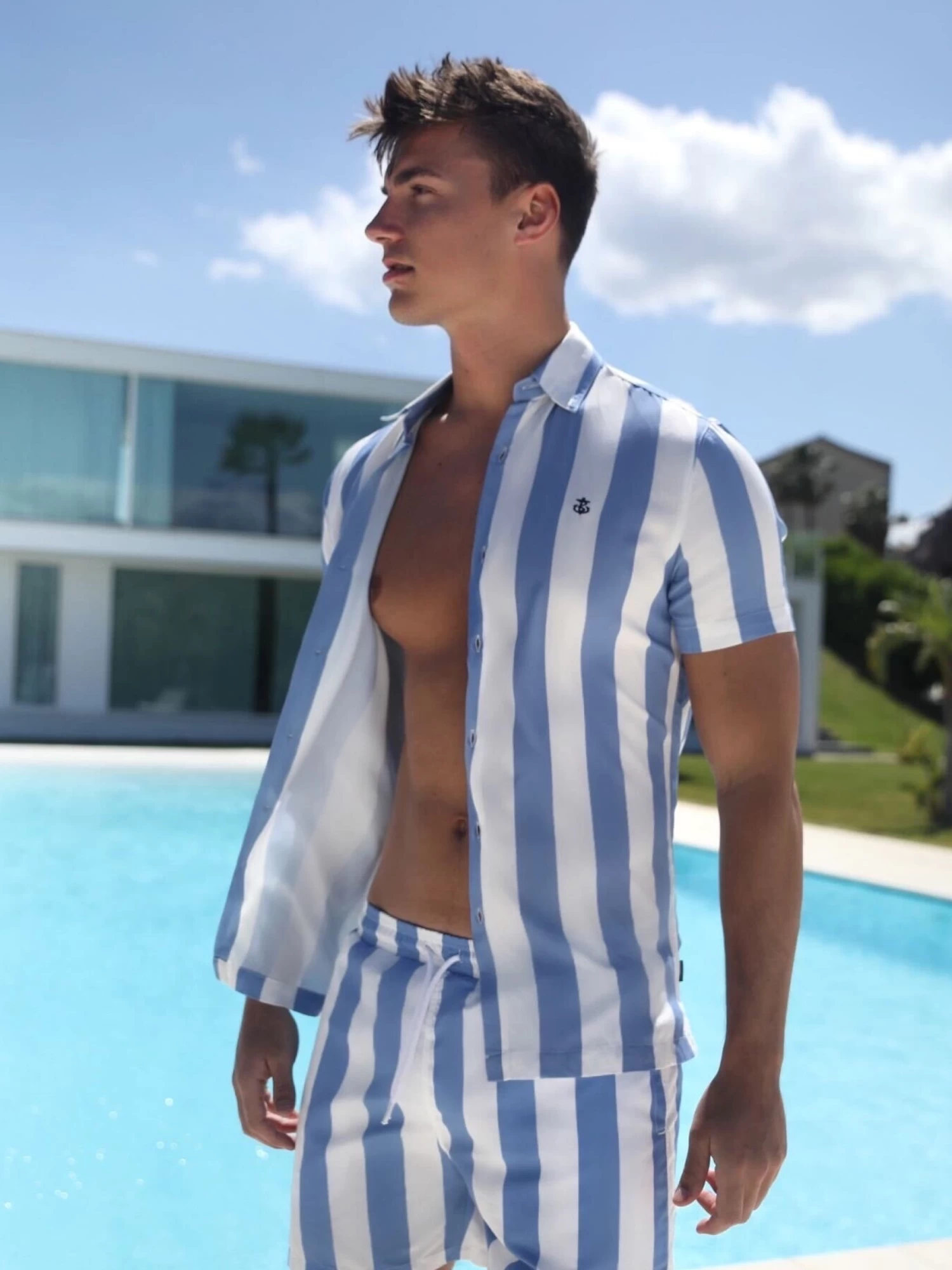 Riccardo Stripe Shirt - Light Blue 7 Riccardo Stripe Shirt - Light Blue - Image 5