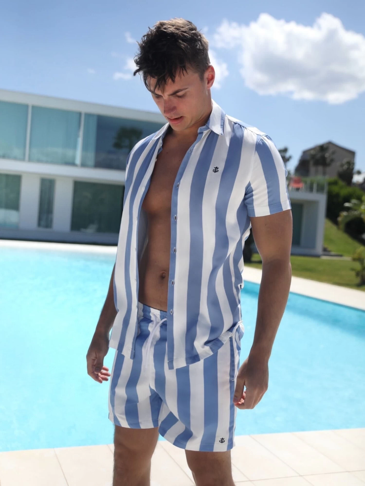 Riccardo Stripe Shirt - Light Blue 8 Riccardo Stripe Shirt - Light Blue - Image 6