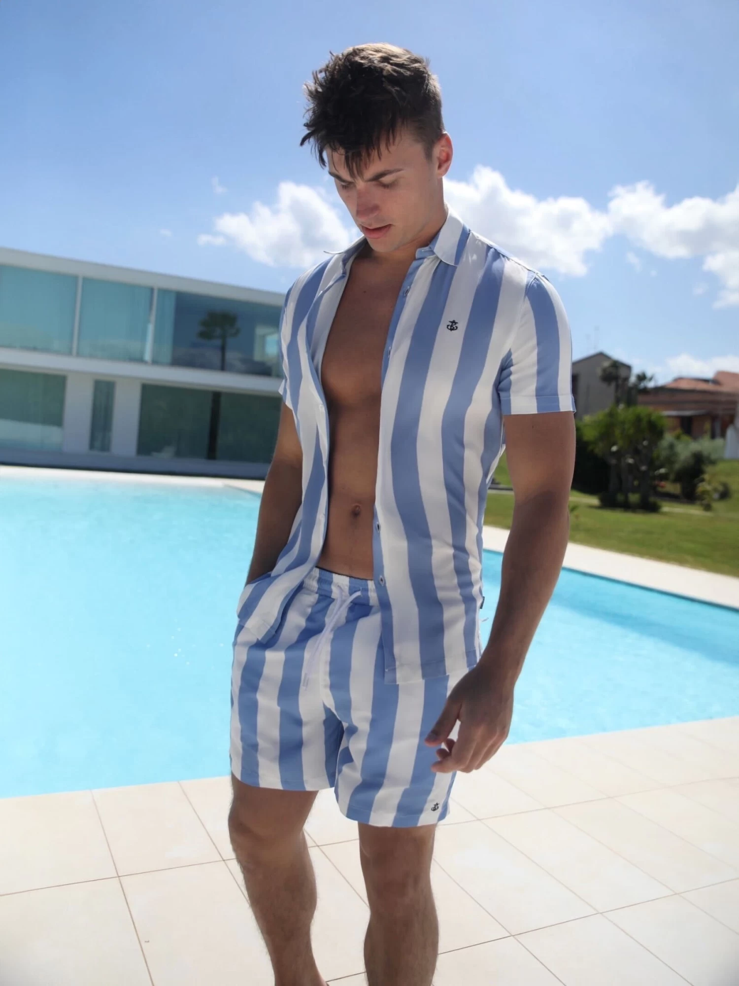 Riccardo Stripe Shirt - Light Blue 6 Riccardo Stripe Shirt - Light Blue - Image 4