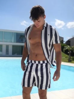 Riccardo Stripe Shirt - Navy -Trend Wear Sales 2783Navy 01D 8b527375 f01c 4bc2 afe1 59c42ad1037f