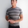 Marcello Stripe T-Shirt - Grey -Trend Wear Sales 2789Brown 06LEADD