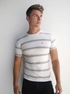 Marcello Stripe T-Shirt - White -Trend Wear Sales 2789White 03D