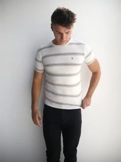 Marcello Stripe T-Shirt - White -Trend Wear Sales 2789White 05D