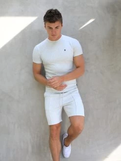 Verona Slim T-Shirt - Marl White -Trend Wear Sales 2799DMarlWhite 01D