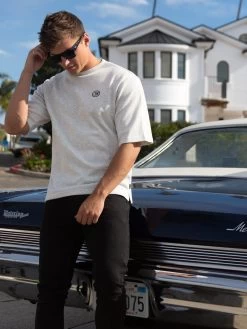 Icon Oversized T-Shirt - Marl White -Trend Wear Sales 2799MarlWhiteExtra 03D