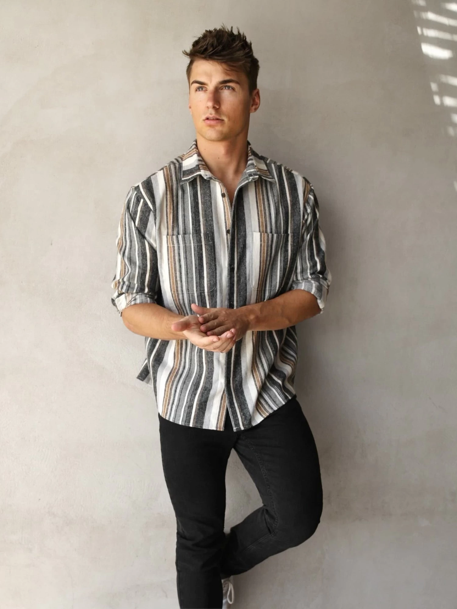 Lucca Stripe Shirt - Grey 6 Lucca Stripe Shirt - Grey - Image 4