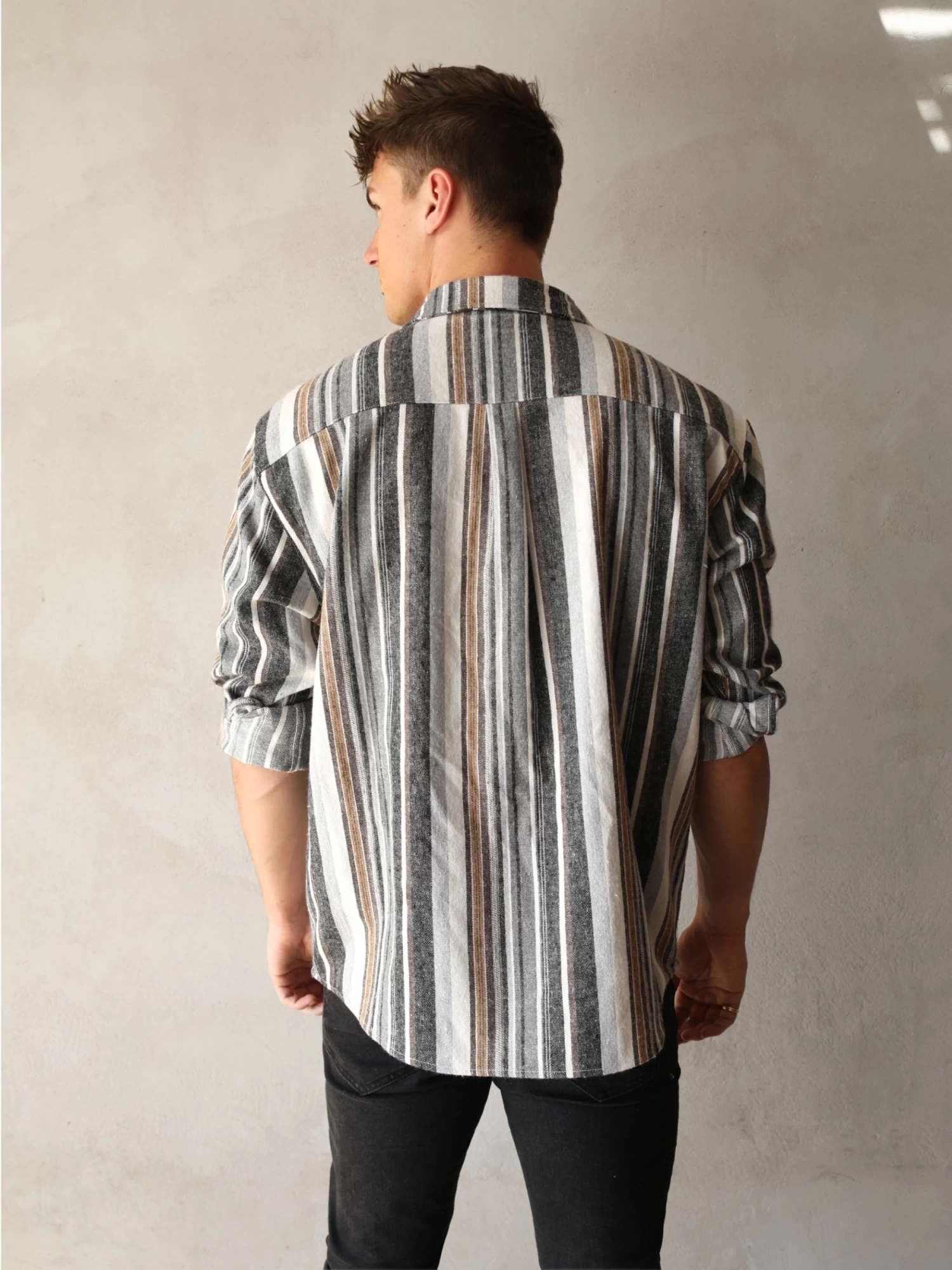 Lucca Stripe Shirt - Grey 8 Lucca Stripe Shirt - Grey - Image 6