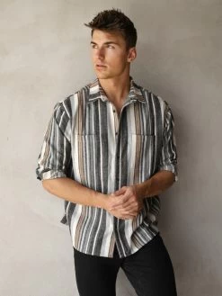 Lucca Stripe Shirt - Grey