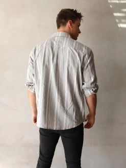 Rialto Stripe Shirt - Grey -Trend Wear Sales 2811Grey 02D