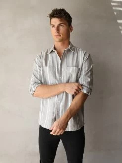 Rialto Stripe Shirt - Grey -Trend Wear Sales 2811Grey 05D