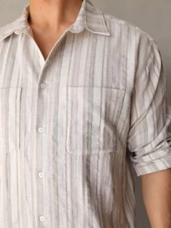 Rialto Stripe Shirt - Sand -Trend Wear Sales 2811Sand 04D