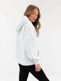 Varsity Oversized Hoodie - Marl White 14 Varsity Oversized Hoodie - Marl White -Trend Wear Sales 2829VARWMarlWhite 06D