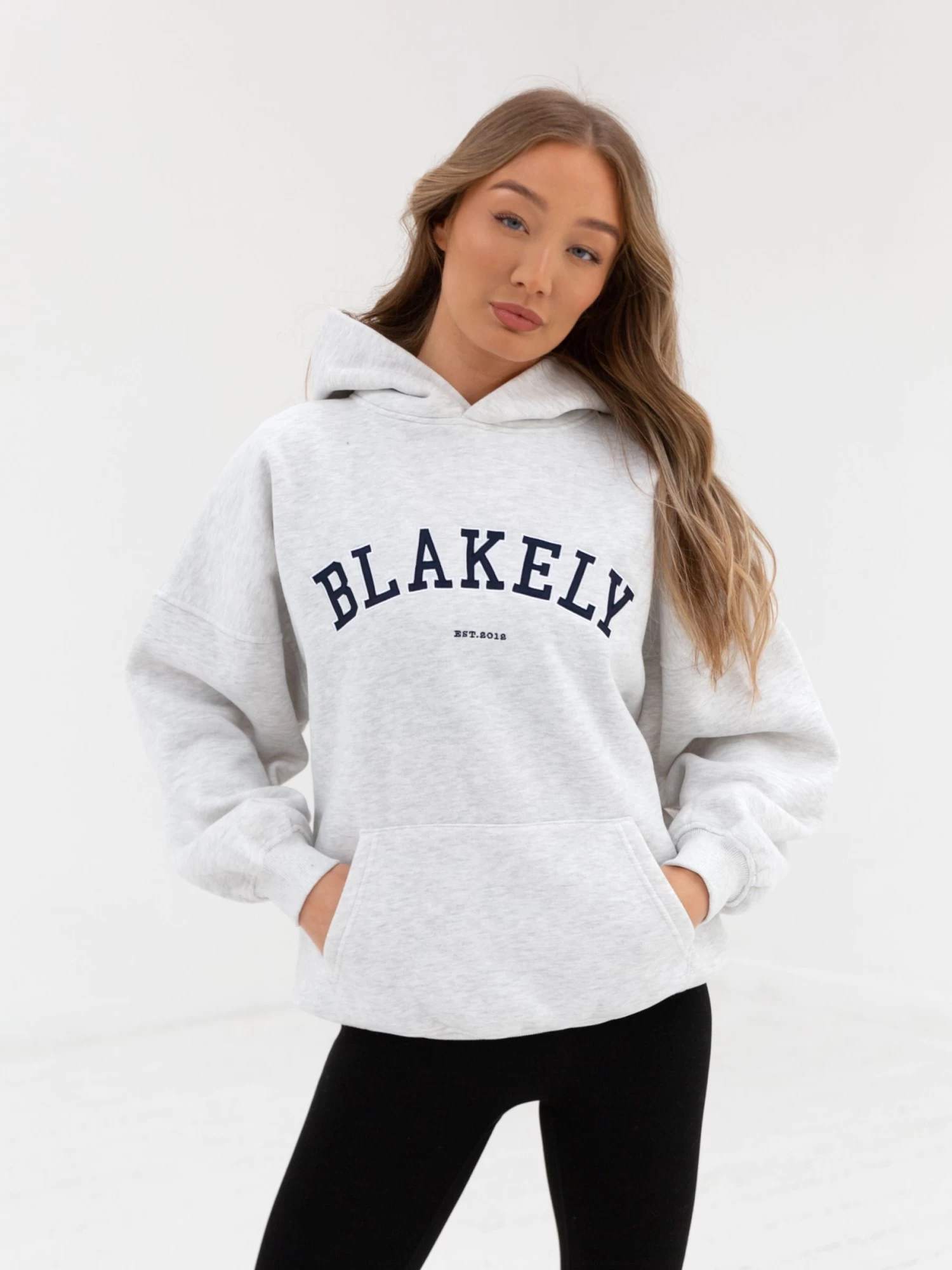 Varsity Oversized Hoodie - Marl White 6 Varsity Oversized Hoodie - Marl White - Image 4