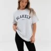 Varsity Oversized T-Shirt - Marl White 1 Varsity Oversized T-Shirt - Marl White -Trend Wear Sales 2830VARWGrey 01D