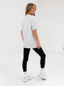 Varsity Oversized T-Shirt - Marl White -Trend Wear Sales 2830VARWGrey 01D 5