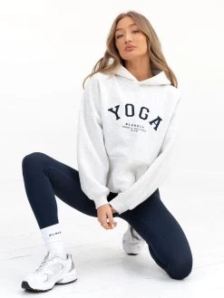 Yoga Oversized Hoodie - Marl White -Trend Wear Sales 2831MWHI D 6