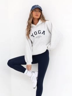 Yoga Oversized Hoodie - Marl White -Trend Wear Sales 2831MWHI D 8