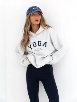 Yoga Oversized Hoodie - Marl White -Trend Wear Sales 2831MWHI D 9