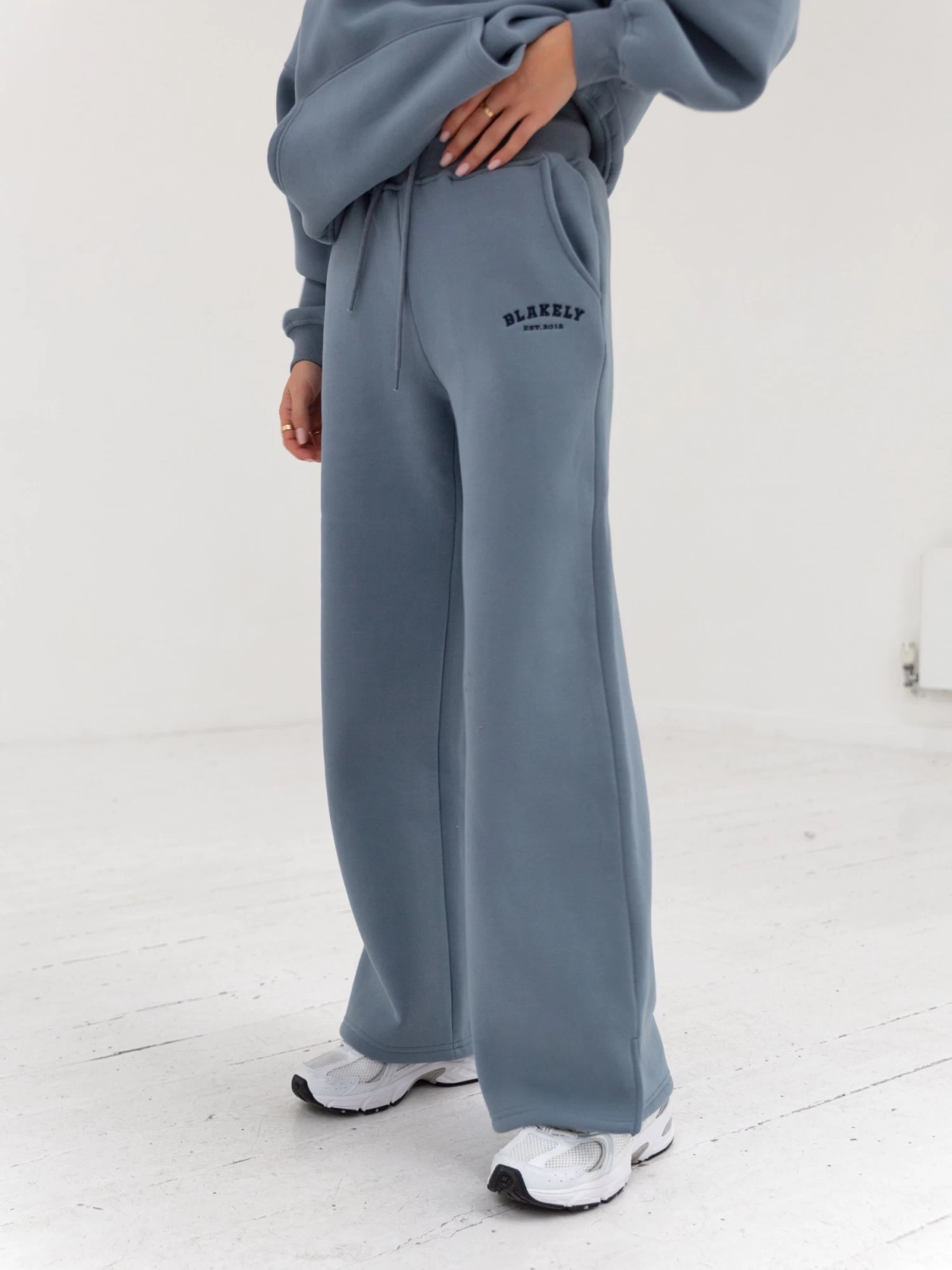 Varsity Wide Leg Sweatpants - Blue 8 Varsity Wide Leg Sweatpants - Blue - Image 6