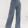 Varsity Wide Leg Sweatpants - Blue