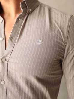 Modena Stripe Shirt - Light Grey -Trend Wear Sales 2863Grey 04D