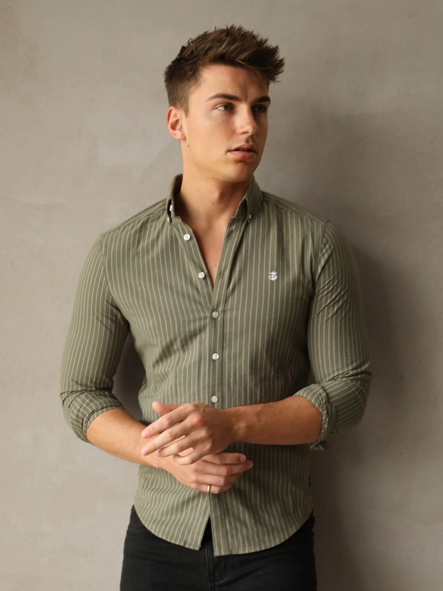 Modena Stripe Shirt - Khaki 4 Modena Stripe Shirt - Khaki - Image 2